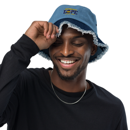 Johnson C Smith Distressed Denim Bucket Hat