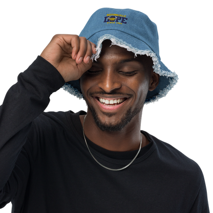 Johnson C Smith Distressed Denim Bucket Hat