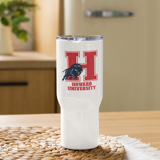 Howard University Travel Mug with a Handle