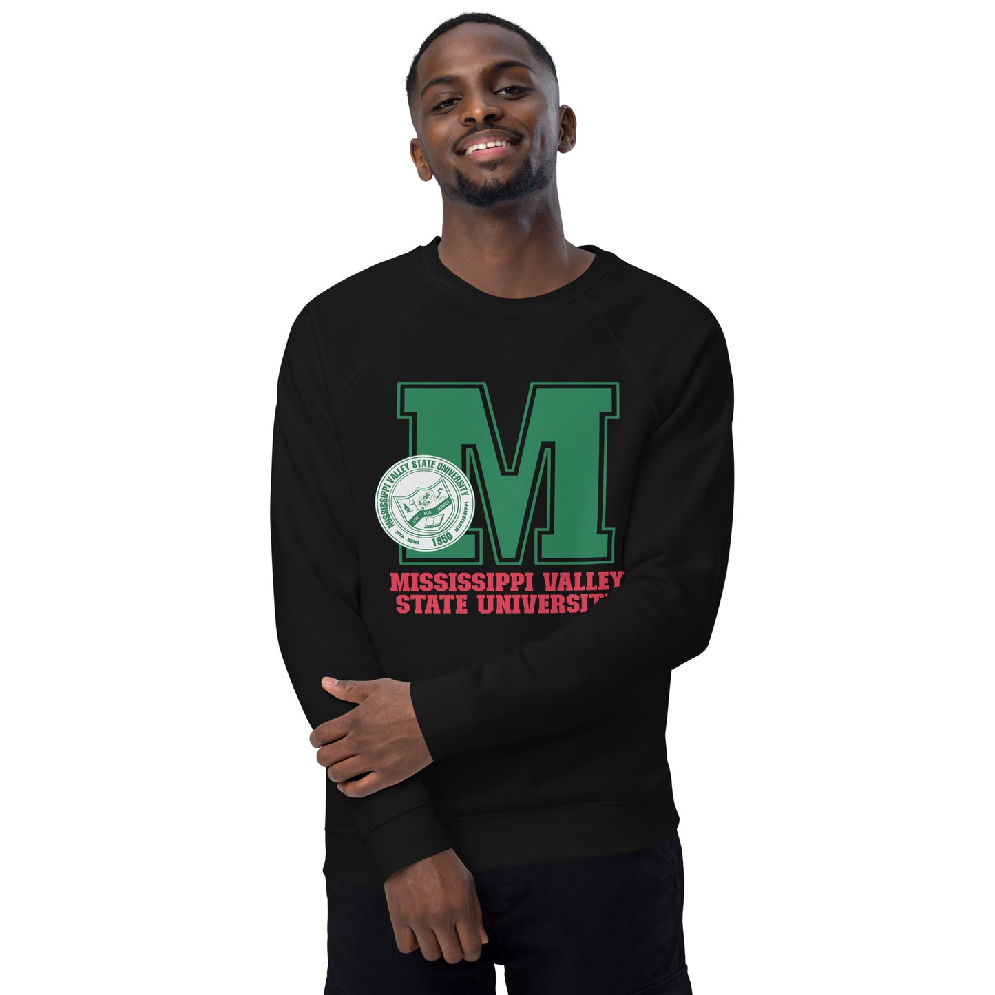 Mississippi Valley State Unisex Organic Raglan Sweatshirt