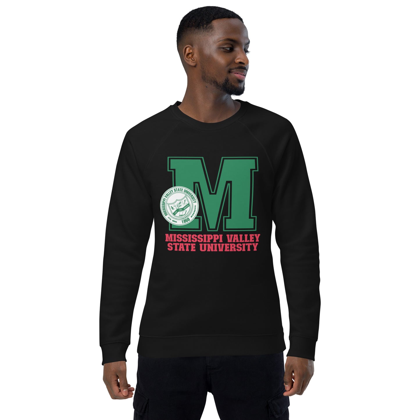 Mississippi Valley State Unisex Organic Raglan Sweatshirt