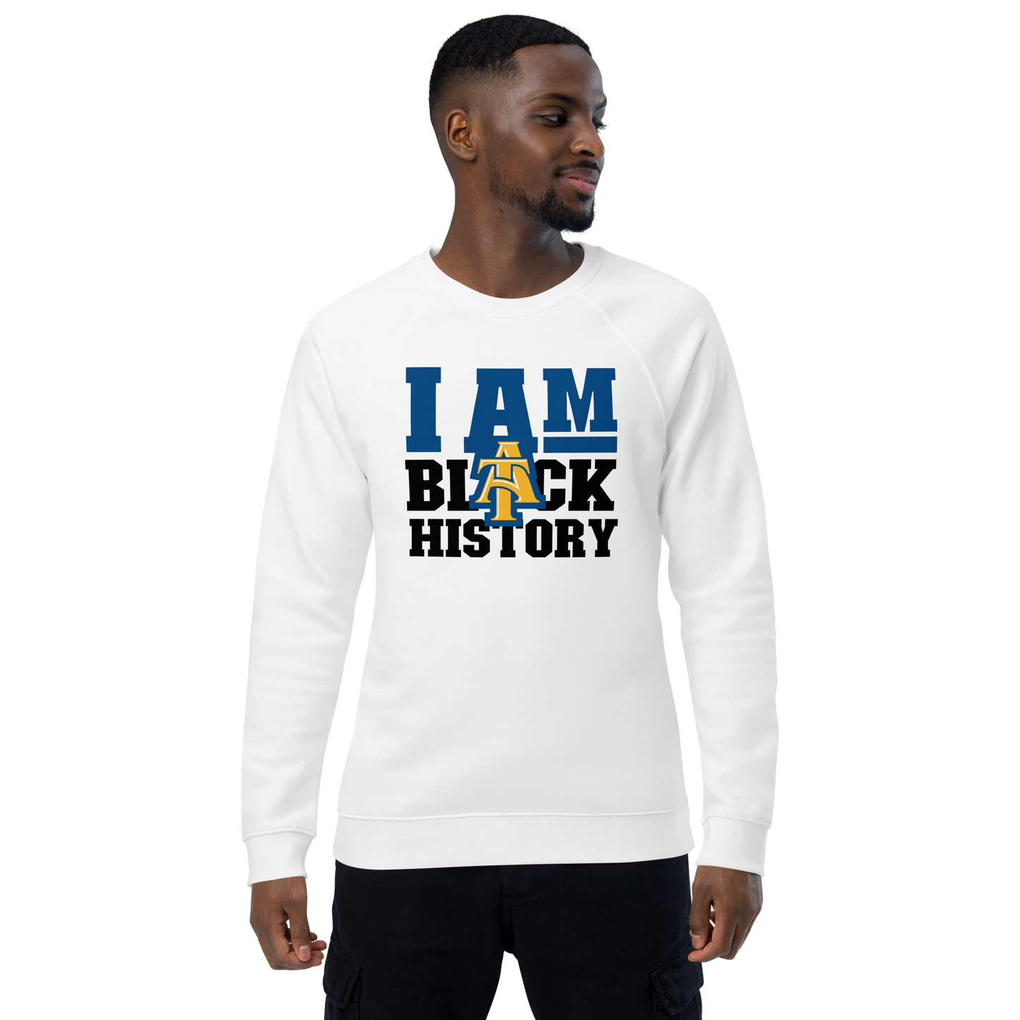 North Carolina A&T Unisex Organic Raglan Sweatshirt